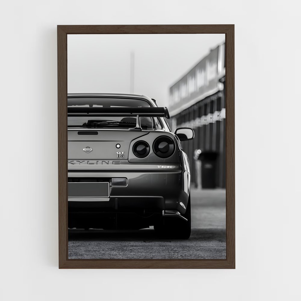 Poster R33 Noir et Blanc – affiche Nissan (vue 5)